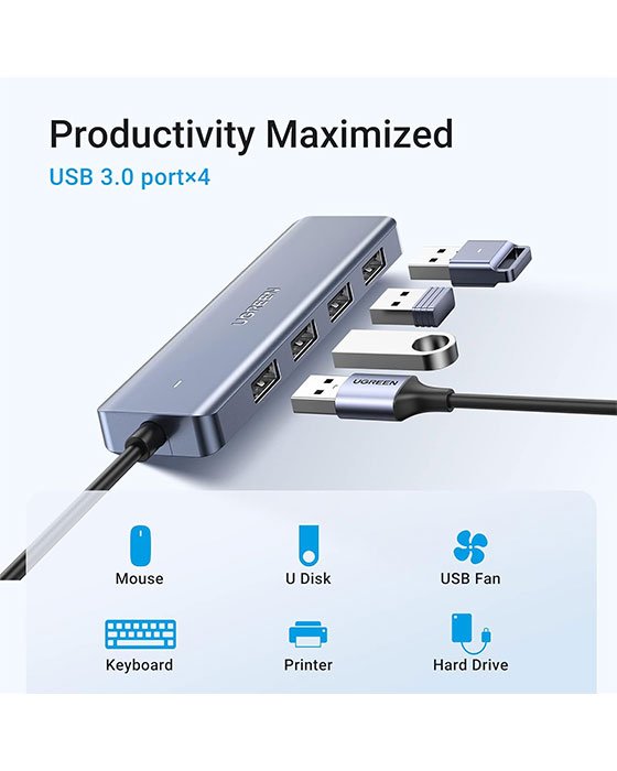 UGREEN 4 Port USB-C Hub 0.2m adapter