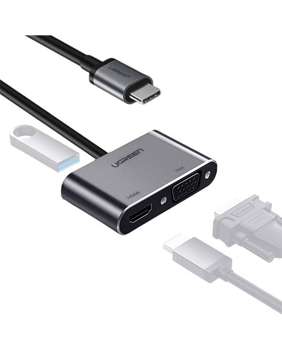 UGREEN USB-C to HDMI VGA USB 3.0 Adapter with PD Charge