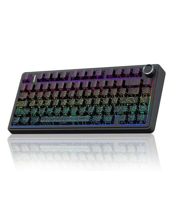 Aula F75 Pro Wireless + Bluetooth HotSwap Mechanical RGB Gaming Keyboard (Black Line)