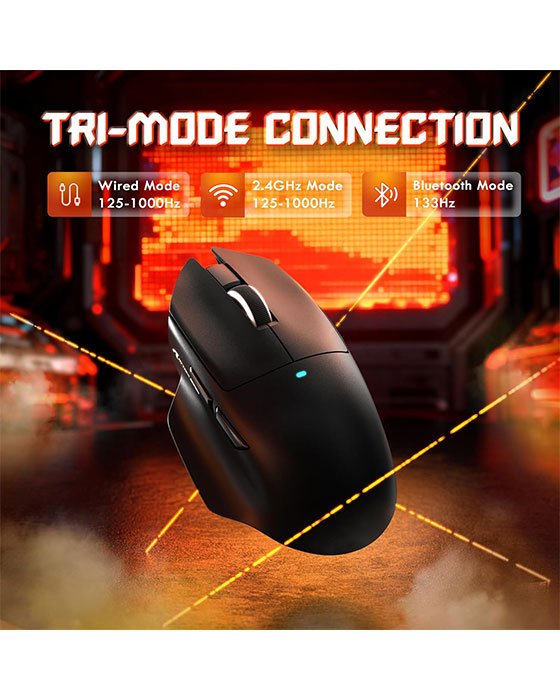 Attack Shark V6 Tri-Mode Gaming Mouse (Black)