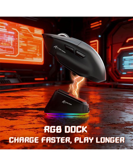 Attack Shark V6 Tri-Mode Gaming Mouse (Black)