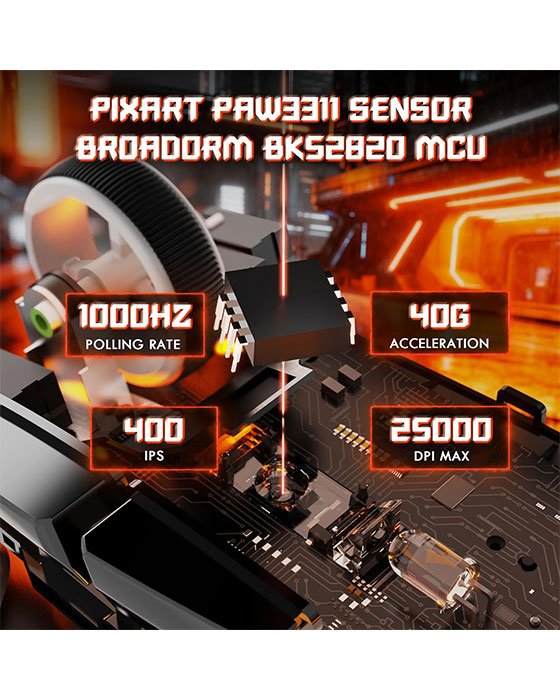 Attack Shark V6 Tri-Mode Gaming Mouse (Black)