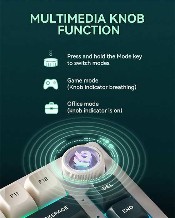 LEOBOG HI75C Pro Gaming Keyboard (Dark Green+White+Green)