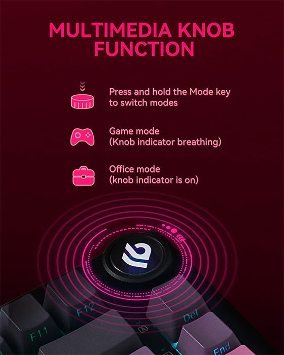 LEOBOG HI75C Pro Gaming Keyboard Black Pink