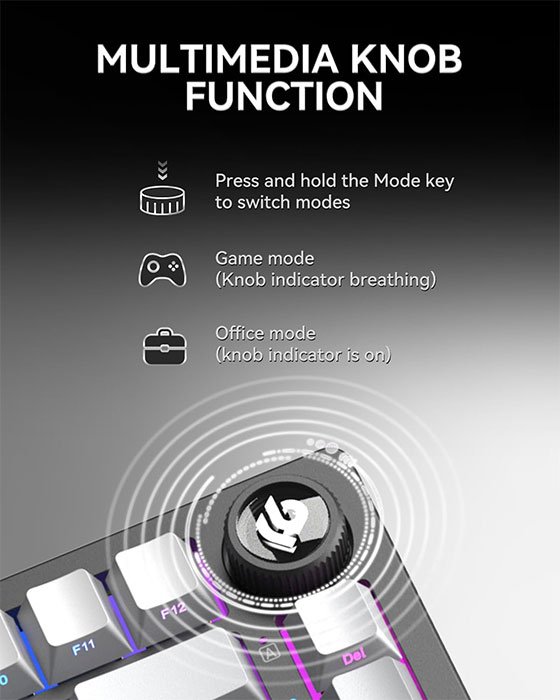 LEOBOG HI75C Pro Gaming Keyboard (Black+Gradient Gray)