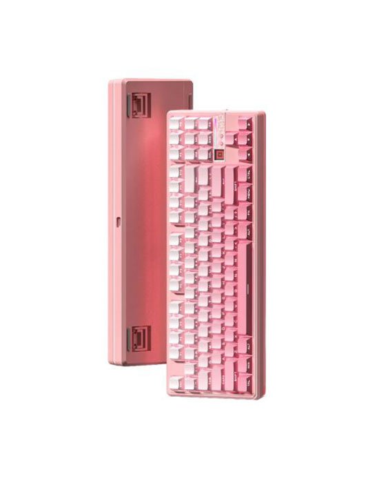 Aula F87 Pro V2 Wireless + Bluetooth HotSwap Mechanical RGB Gaming Keyboard (Pink)