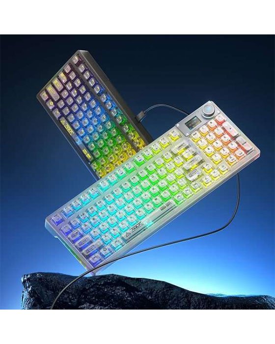 Aula F98 Pro V3 Wireless + Bluetooth HotSwap Mechanical RGB Gaming Keyboard (White)