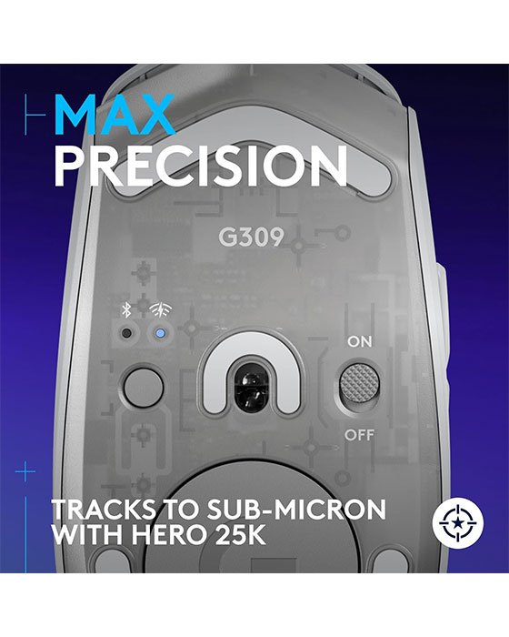 Logitech G309 Lightspeed Wireless Gaming Mouse (White)