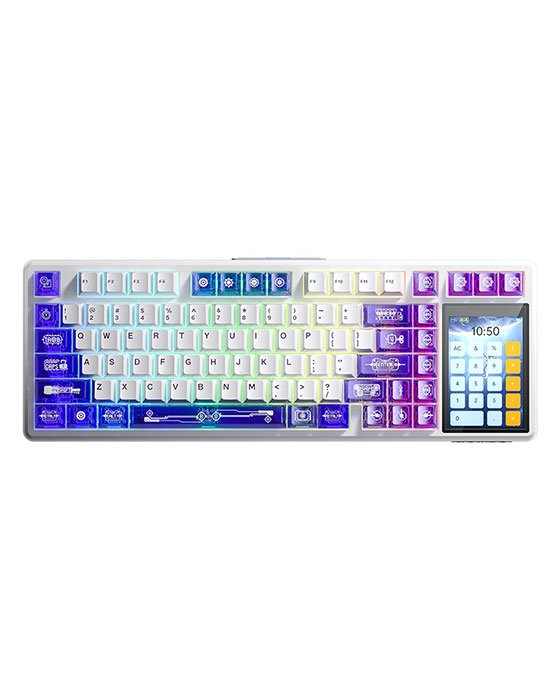 AULA L99 Wireless + Bluetooth HotSwap Mechanical RGB Gaming Keyboard (Purle + White)