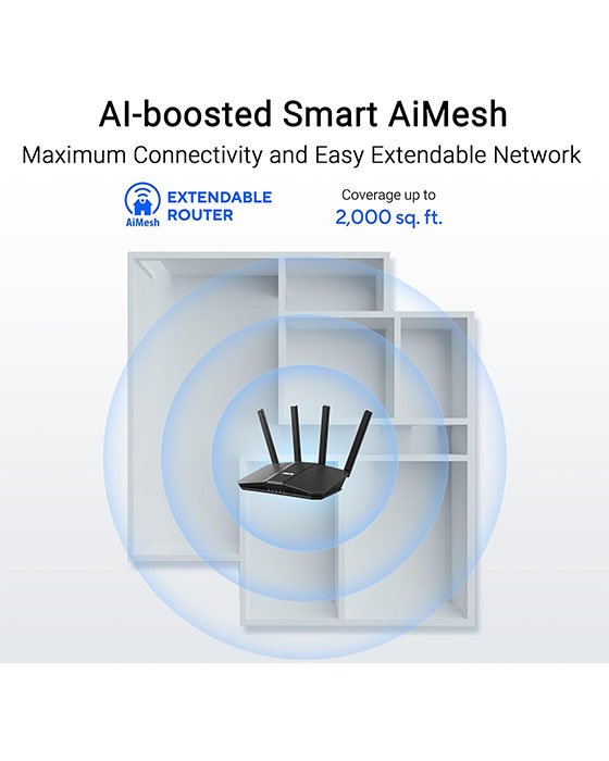 ASUS RT-BE58U WiFi 7 BE3600 AiMesh Extendable Router