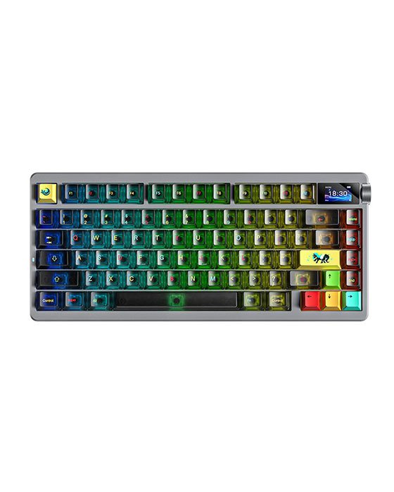 AULA NOVA75 Wireless + Bluetooth HotSwap Mechanical RGB Gaming Keyboard (Clear Black)