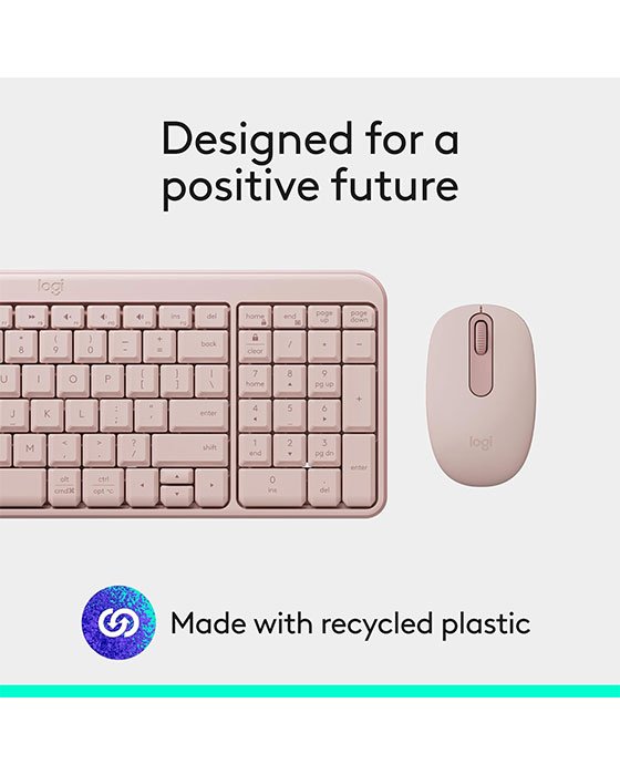 Logitech MK250 Bluetooth Wireless Mouse and Keyboard Combo (Rose)