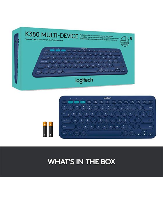 Logitech K380 Bluetooth Wireless Keyboard (Blue)