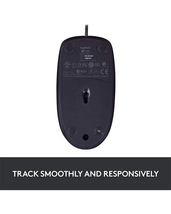 Logitech B100 Wired Mouse (Black)