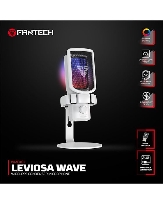 Fantech WMCX01 Leviosa Wave Wireless Condenser Microphone (White)