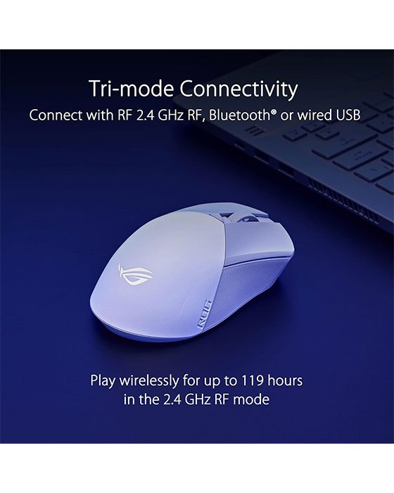 ASUS ROG P711 Gladius III Wireless AimPoint Gaming Mouse (White)