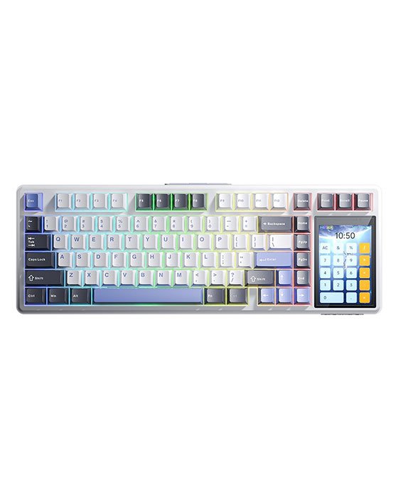 AULA L99 Wireless + Bluetooth HotSwap Mechanical RGB Gaming Keyboard (White)