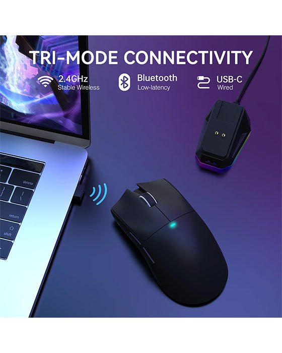 Attack Shark X11 Wireless + Bluetooth Gaming Mouse (Black)