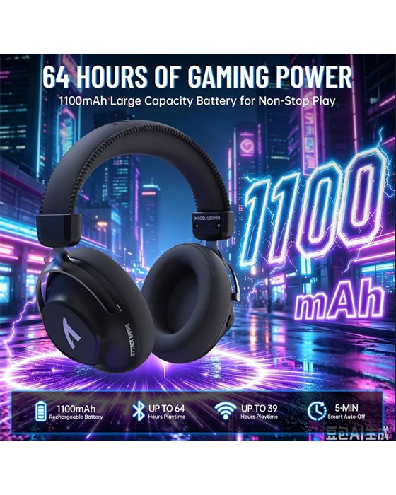 Attack Shark L50 Tri-Mode Wireless Gaming Headset (Black)