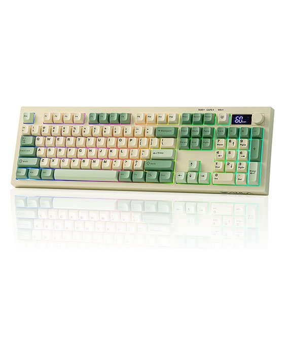 AULA S102 Pro Tri Mode Membrane Gaming Keyboard (Green)