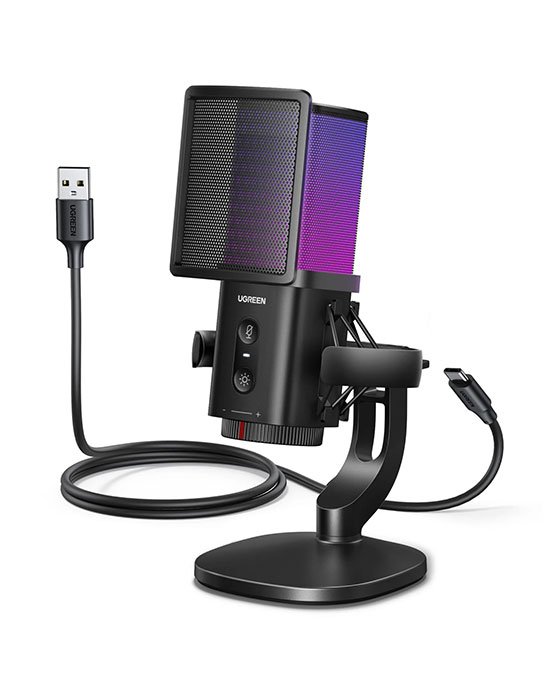 UGreen 65629 USB RGB Gaming Desktop Microphone CM581 (Black)