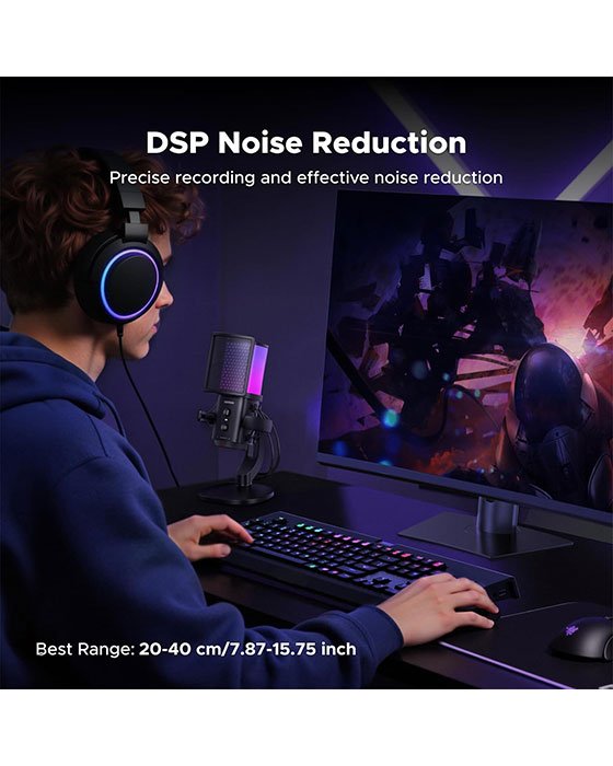 UGreen 65629 USB RGB Gaming Desktop Microphone CM581 (Black)