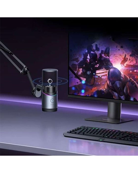 UGreen 55729 USB RGB Gaming Desktop Microphone with Boomarm CM769 (Black)