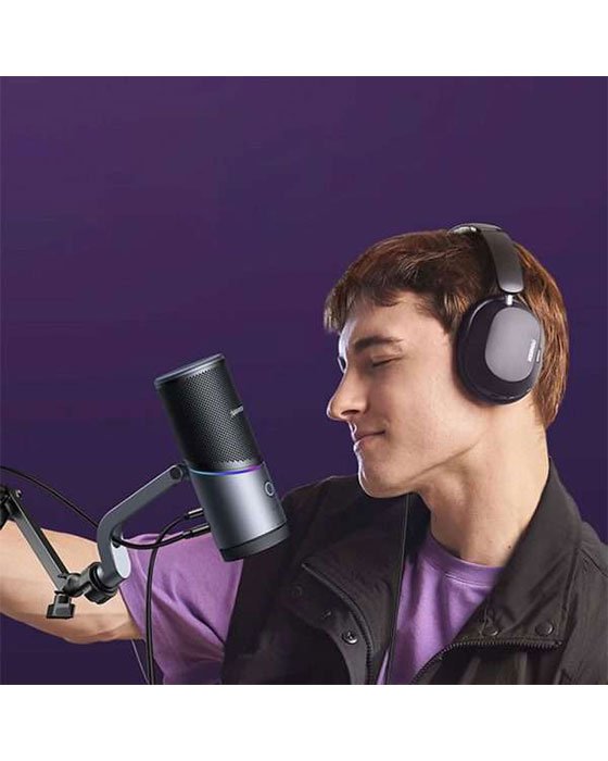 UGreen 55729 USB RGB Gaming Desktop Microphone with Boomarm CM769 (Black)
