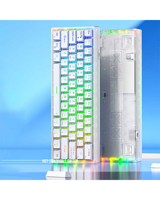 AULA F3261 Wireless Bluetooth Tri-mode RGB Mechanical Keyboard​​ (White)