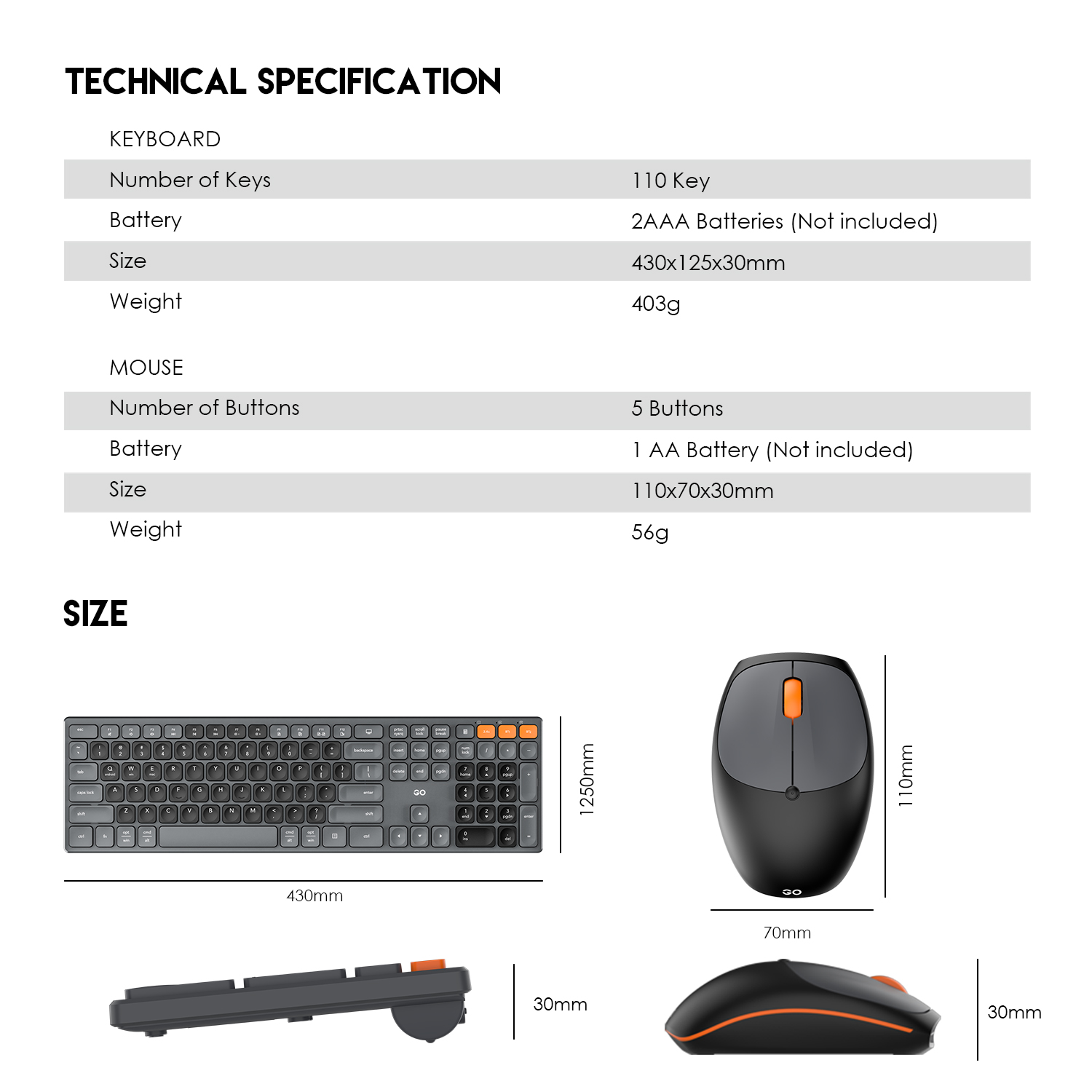 FANTECH WK895 MOUSE KEY COMBO BLACK