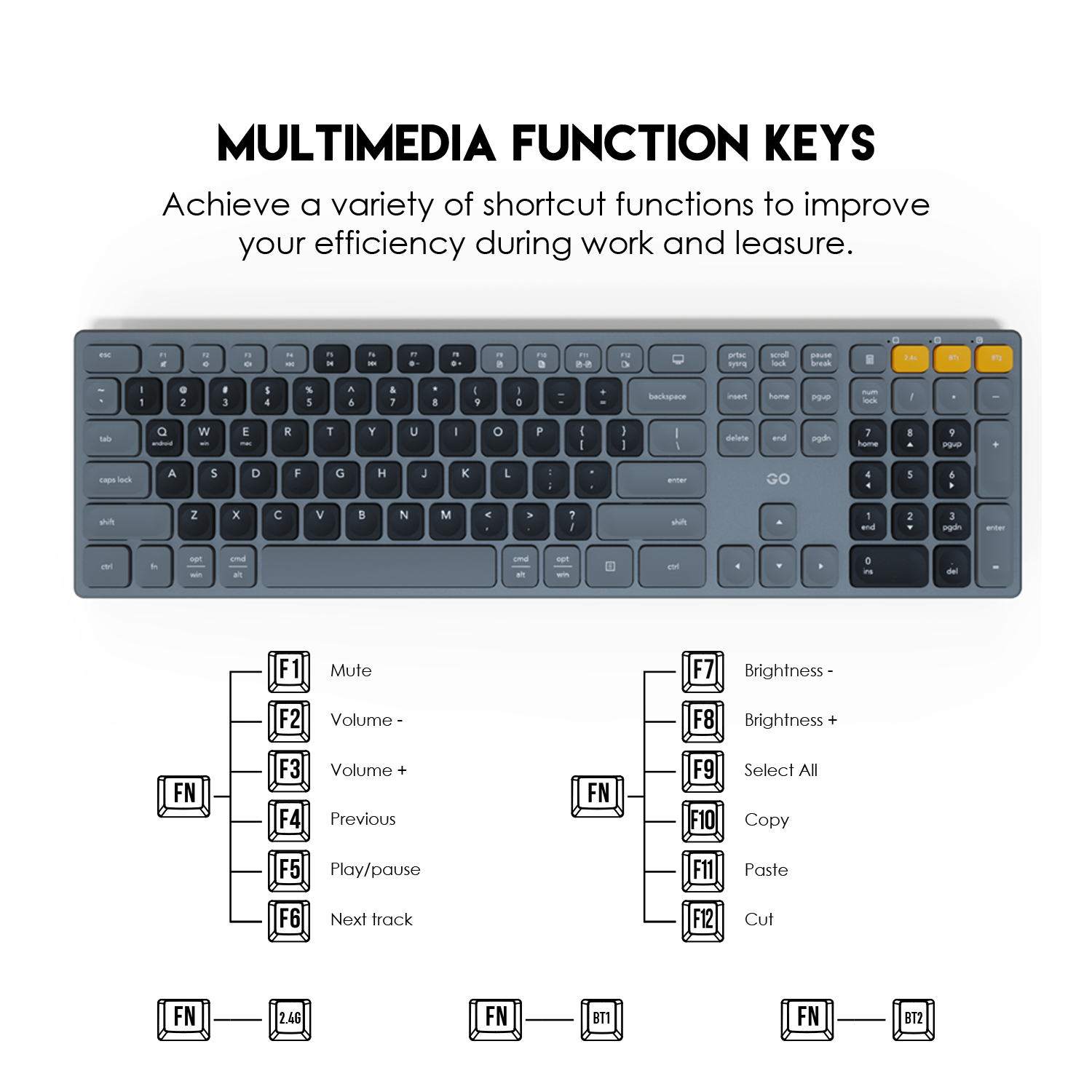 FANTECH WK895 MOUSE KEY COMBO BLACK