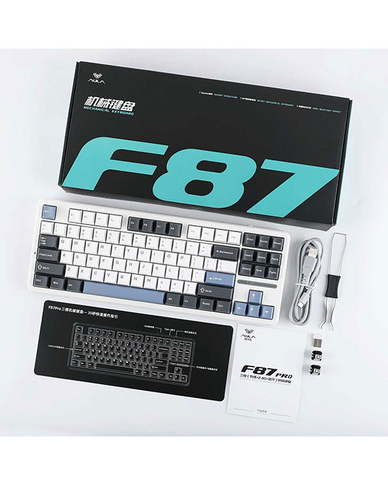 Aula F87 Pro RGB Wireless | BT Mechanical Gaming Keyboard (White)