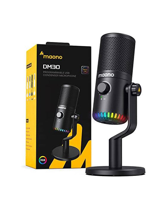 Maono DM30RGB Programmable USB Condenser Microphone Black