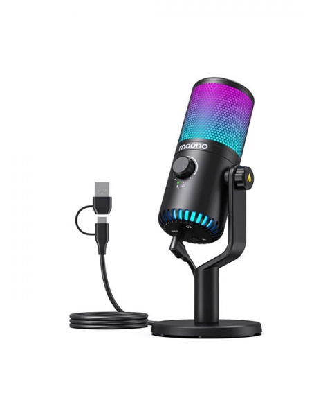 Maono DM30RGB Programmable USB Condenser Microphone Black