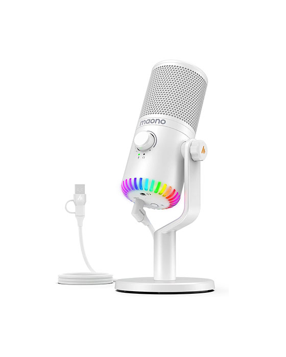 Maono DM30RGB Programmable USB Condenser Microphone White