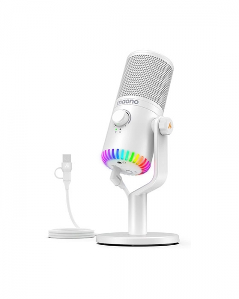 Maono DM30RGB Programmable USB Condenser Microphone White