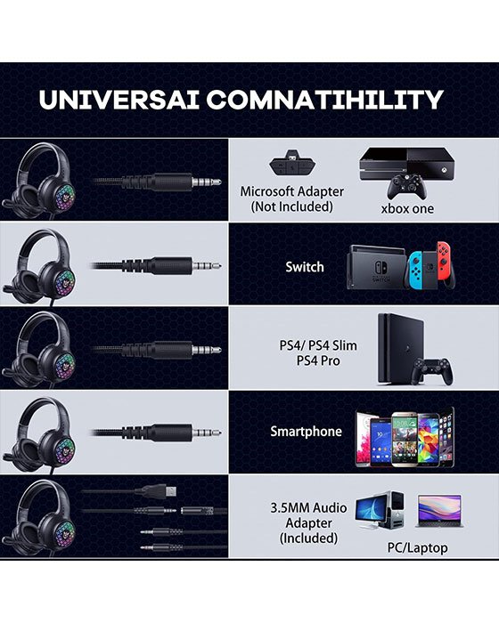 ONIKUMA X7 PRO Wired RGB Light Noise-Canceling Gaming Headset