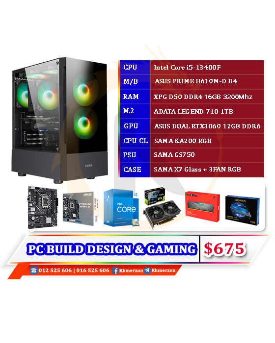 Intel Core i5 13400F RTX3060 12GB PC BUILD DESIGN & GAMING