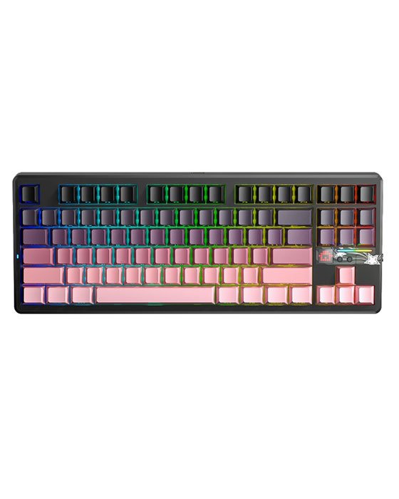 Aula F87 Pro V2 Wireless + Bluetooth HotSwap Mechanical RGB Gaming Keyboard (Gradient Pink)