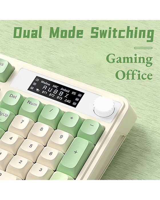 Aula S99 Pro Wireless + Bluetooth RGB Gaming Keyboard (Green)