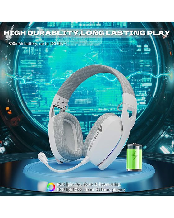 ATTACK SHARK L90 RGB Tri-Mode Gaming Headset (White)