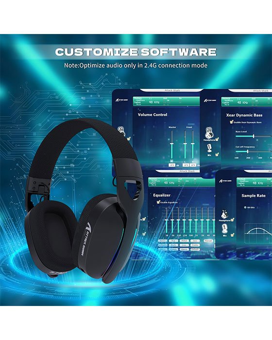 ATTACK SHARK L90 RGB Tri-Mode Gaming Headset (Black)