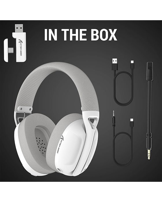 ATTACK SHARK L80 Tri-Mode Gaming Headset (White)