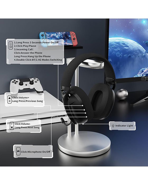 ATTACK SHARK L80 Tri-Mode Gaming Headset (Black)